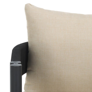 Safavieh Viola Outdoor Chair Set Of 2 - Stylish Comfort With Woven Backrest For Modern Patio Ambiance Black ,Taupe  Pat7750a-set2