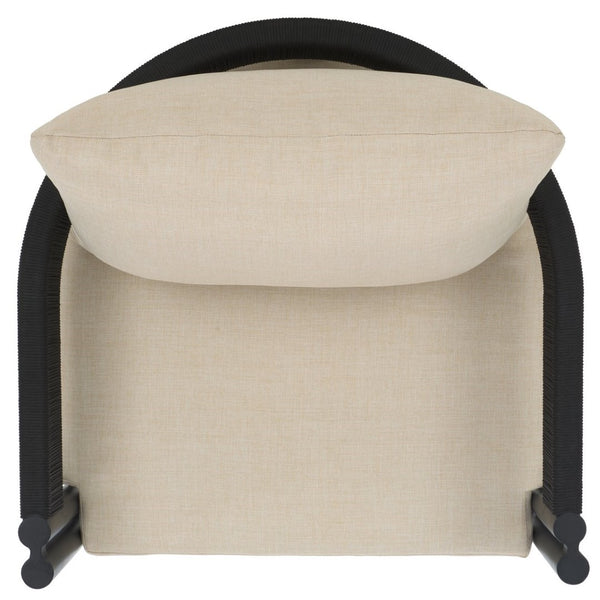 Safavieh Viola Outdoor Chair Set Of 2 - Stylish Comfort With Woven Backrest For Modern Patio Ambiance Black ,Taupe  Pat7750a-set2