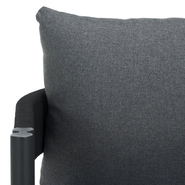 Safavieh Viola Outdoor Chair Set Of 2 - Stylish Comfort With Woven Backrest For Modern Patio Ambiance Black ,Grey  Pat7750b-set2