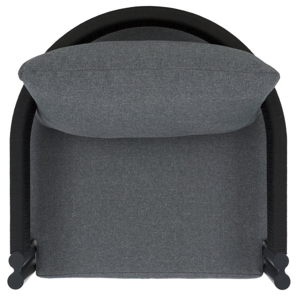 Safavieh Viola Outdoor Chair Set Of 2 - Stylish Comfort With Woven Backrest For Modern Patio Ambiance Black ,Grey  Pat7750b-set2