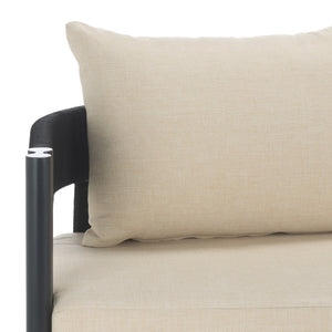 Safavieh Viola Outdoor Bench And Table - Elegant, Comfortable Furniture For Stylish Outdoor Living Spaces Black ,Taupe  Pat7751a