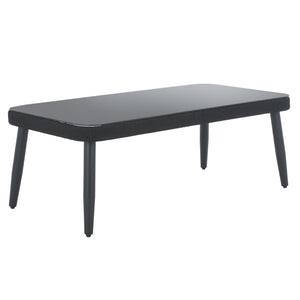 Safavieh Viola Outdoor Bench And Table - Elegant, Comfortable Furniture For Stylish Outdoor Living Spaces Black ,Taupe  Pat7751a