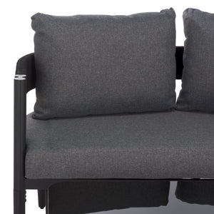 Safavieh VIOLA Outdoor Bench and Table Set - Elegant Weather-Resistant Design for Modern Patios and Gatherings Black / Grey PAT7751B