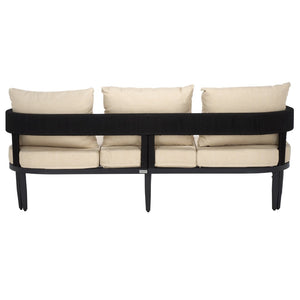 Safavieh Viola 3 Seater Sofa - Luxurious Outdoor Comfort With Stylish Design For Relaxation And Durability Black ,Taupe  Pat7752a