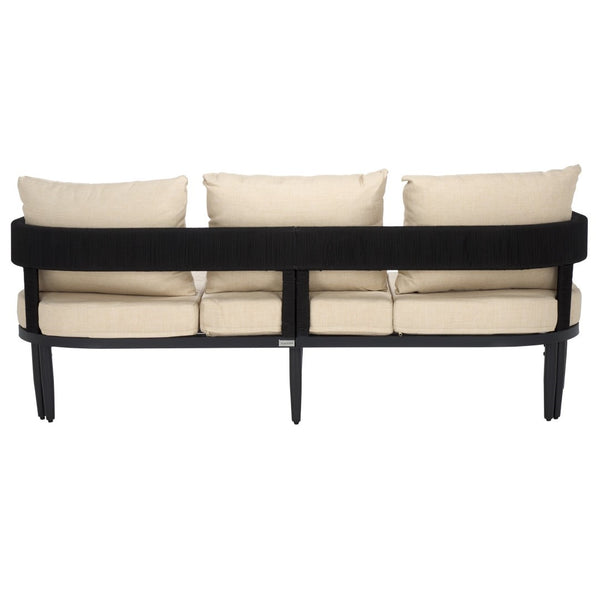 Safavieh Viola 3 Seater Sofa - Luxurious Outdoor Comfort With Stylish Design For Relaxation And Durability Black ,Taupe  Pat7752a