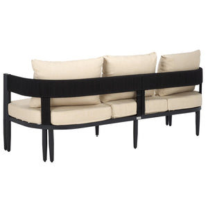 Safavieh Viola 3 Seater Sofa - Luxurious Outdoor Comfort With Stylish Design For Relaxation And Durability Black ,Taupe  Pat7752a