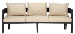 Safavieh Viola 3 Seater Sofa - Luxurious Outdoor Comfort With Stylish Design For Relaxation And Durability Black ,Taupe  Pat7752a