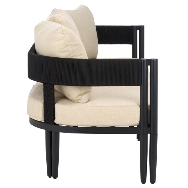 Safavieh Viola 3 Seater Sofa - Luxurious Outdoor Comfort With Stylish Design For Relaxation And Durability Black ,Taupe  Pat7752a