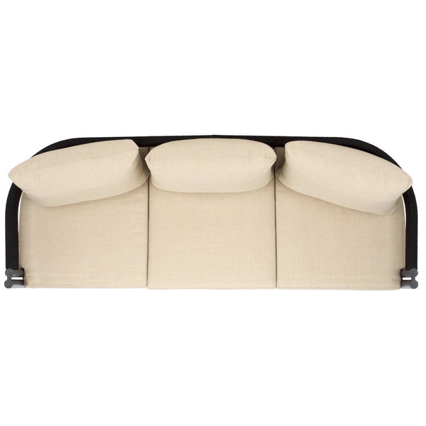 Safavieh Viola 3 Seater Sofa - Luxurious Outdoor Comfort With Stylish Design For Relaxation And Durability Black ,Taupe  Pat7752a