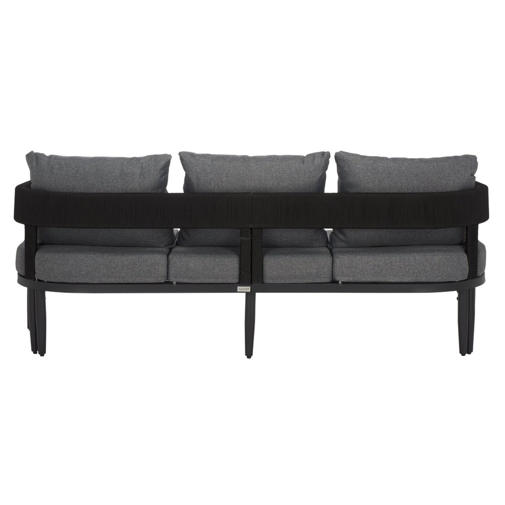 Safavieh Viola 3 Seater Sofa - Luxurious Outdoor Comfort With Stylish Design For Relaxation And Durability Black ,Grey  Pat7752b