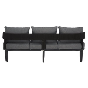 Safavieh Viola 3 Seater Sofa - Luxurious Outdoor Comfort With Stylish Design For Relaxation And Durability Black ,Grey  Pat7752b