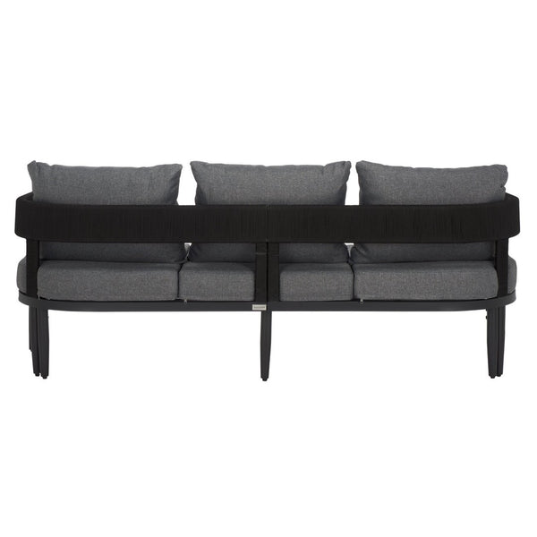 Safavieh Viola 3 Seater Sofa - Luxurious Outdoor Comfort With Stylish Design For Relaxation And Durability Black ,Grey  Pat7752b