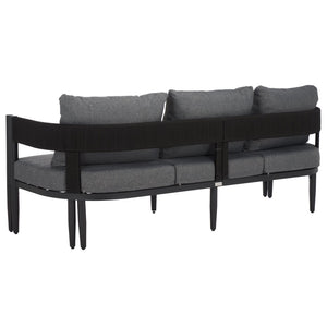 Safavieh Viola 3 Seater Sofa - Luxurious Outdoor Comfort With Stylish Design For Relaxation And Durability Black ,Grey  Pat7752b