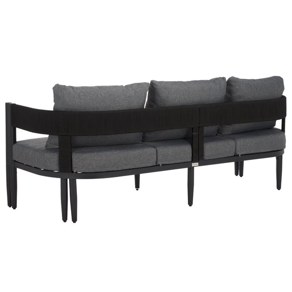 Safavieh Viola 3 Seater Sofa - Luxurious Outdoor Comfort With Stylish Design For Relaxation And Durability Black ,Grey  Pat7752b