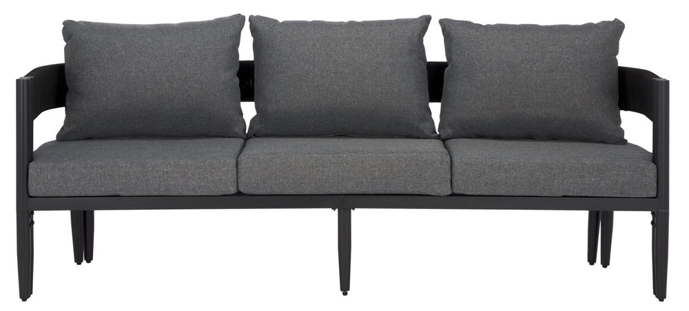 Safavieh Viola 3 Seater Sofa - Luxurious Outdoor Comfort With Stylish Design For Relaxation And Durability Black ,Grey  Pat7752b