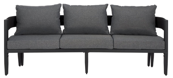 Safavieh Viola 3 Seater Sofa - Luxurious Outdoor Comfort With Stylish Design For Relaxation And Durability Black ,Grey  Pat7752b