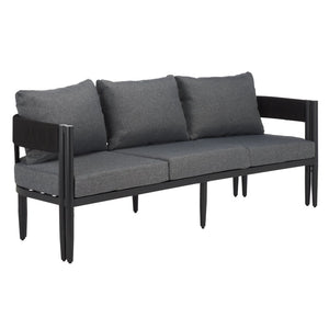 Safavieh Viola 3 Seater Sofa - Luxurious Outdoor Comfort With Stylish Design For Relaxation And Durability Black ,Grey  Pat7752b