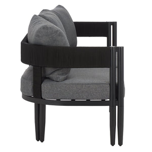 Safavieh Viola 3 Seater Sofa - Luxurious Outdoor Comfort With Stylish Design For Relaxation And Durability Black ,Grey  Pat7752b