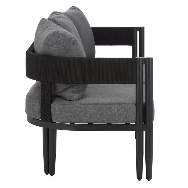 Safavieh Viola 3 Seater Sofa - Luxurious Outdoor Comfort With Stylish Design For Relaxation And Durability Black ,Grey  Pat7752b