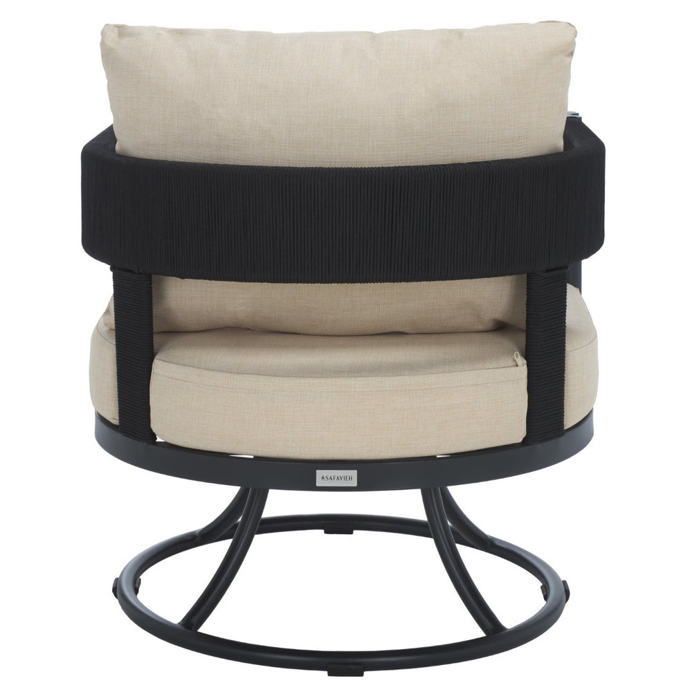 Safavieh Viola Swivel Chair – Elegant Outdoor Furniture For Relaxation, Comfort, And Timeless Style Black ,Taupe  Pat7753a