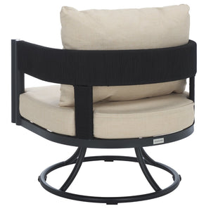 Safavieh Viola Swivel Chair – Elegant Outdoor Furniture For Relaxation, Comfort, And Timeless Style Black ,Taupe  Pat7753a