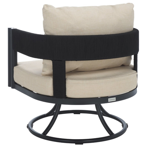 Safavieh Viola Swivel Chair – Elegant Outdoor Furniture For Relaxation, Comfort, And Timeless Style Black ,Taupe  Pat7753a