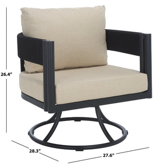 Safavieh Viola Swivel Chair – Elegant Outdoor Furniture For Relaxation, Comfort, And Timeless Style Black ,Taupe  Pat7753a