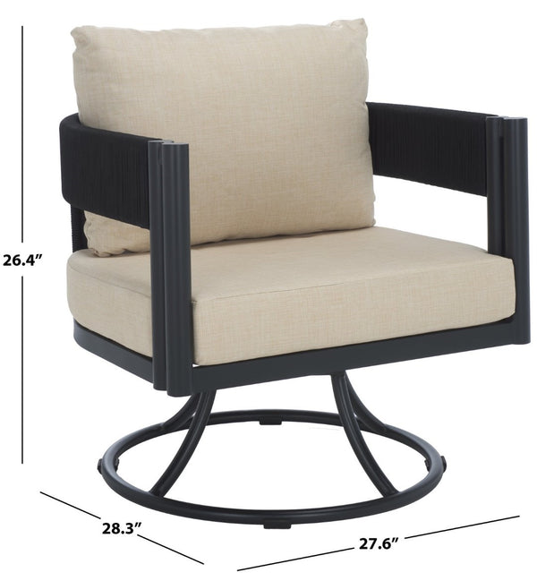 Safavieh Viola Swivel Chair – Elegant Outdoor Furniture For Relaxation, Comfort, And Timeless Style Black ,Taupe  Pat7753a