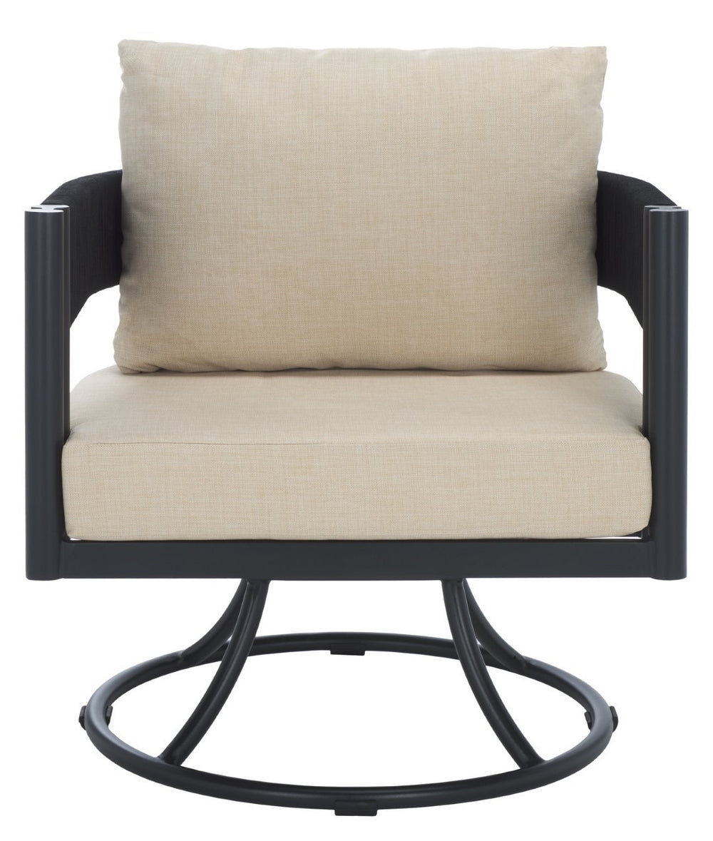 Safavieh Viola Swivel Chair – Elegant Outdoor Furniture For Relaxation, Comfort, And Timeless Style Black ,Taupe  Pat7753a