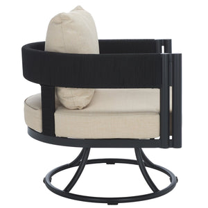 Safavieh Viola Swivel Chair – Elegant Outdoor Furniture For Relaxation, Comfort, And Timeless Style Black ,Taupe  Pat7753a