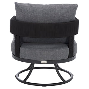 Safavieh Viola Swivel Chair – Elegant Outdoor Furniture For Relaxation, Comfort, And Timeless Style Black ,Grey  Pat7753b