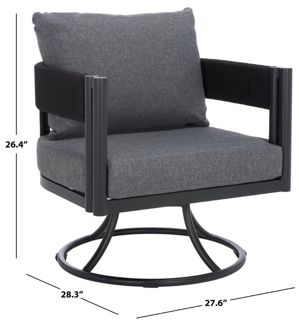 Safavieh Viola Swivel Chair – Elegant Outdoor Furniture For Relaxation, Comfort, And Timeless Style Black ,Grey  Pat7753b