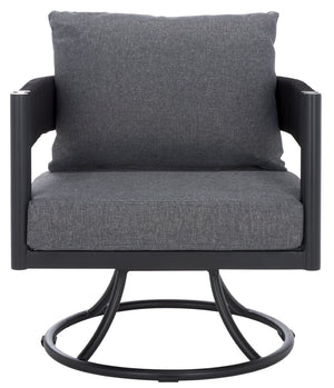 Safavieh Viola Swivel Chair – Elegant Outdoor Furniture For Relaxation, Comfort, And Timeless Style Black ,Grey  Pat7753b