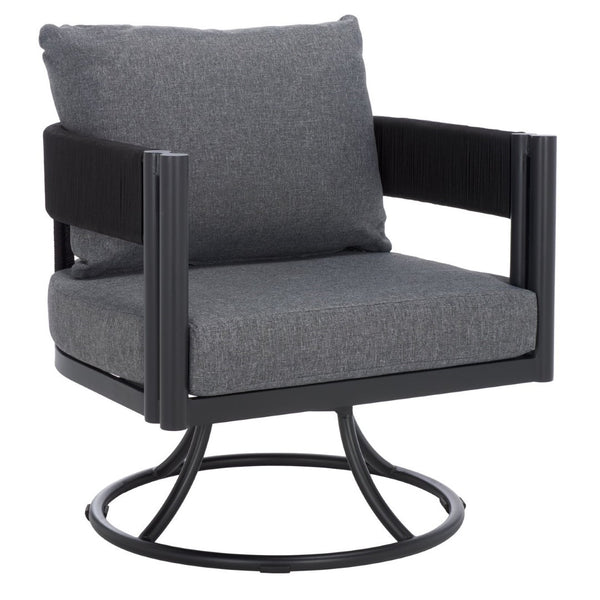 Safavieh Viola Swivel Chair – Elegant Outdoor Furniture For Relaxation, Comfort, And Timeless Style Black ,Grey  Pat7753b