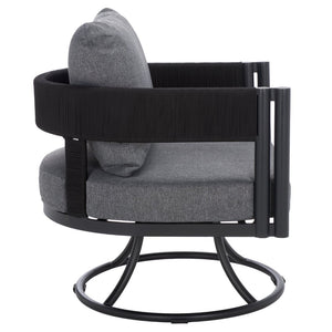 Safavieh Viola Swivel Chair – Elegant Outdoor Furniture For Relaxation, Comfort, And Timeless Style Black ,Grey  Pat7753b