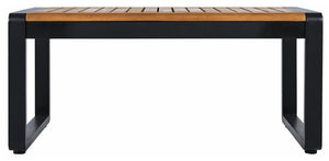 Safavieh Baker 4-piece Outdoor Living Set In Black & Taupe - Stylish Steel & Acacia Wood Retreat For Comfort Black ,Taupe Steel,Acacia,Fabric,Foam Pat7755a