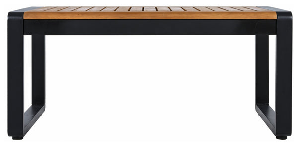 Safavieh Baker 4-piece Outdoor Living Set In Black & Taupe - Stylish Steel & Acacia Wood Retreat For Comfort Black ,Taupe Steel,Acacia,Fabric,Foam Pat7755a