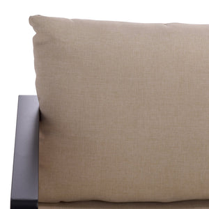 Safavieh Baker 3 Seater Sofa - Chic Black & Taupe Outdoor Elegance With Comfort And Durability For Your Space Black ,Taupe Steel,Acacia,Fabric,Foam Pat7756a