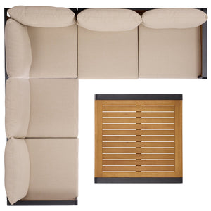 Safavieh Baker Corner Set - Stylish Black & Taupe Outdoor Seating With Durable Steel & Acacia For Relaxation Black ,Taupe  Pat7757a-2bx