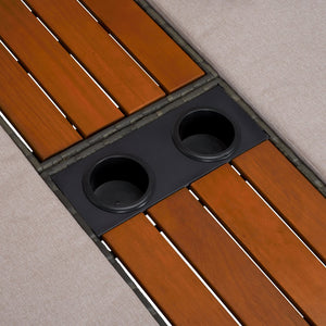 Safavieh Adora Double Daybed - Stylish Grey Brown & Taupe Outdoor Furniture For Ultimate Comfort & Relaxation Grey Brown ,Taupe Pe Rattan,Steel,Acacia,Fabric,Foam Pat7758a