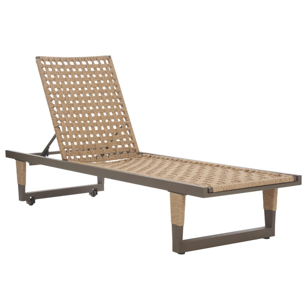 Safavieh ARTHUR Lounge Chair - Grey & Heather Tan, Stylish Outdoor Seating with Durable Steel Frame & Rope Weave PAT7760A
