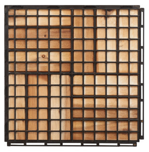 Safavieh HANOI 12 Slat Wooden Floor Tile - 10 Interlocking Natural Wood Tiles for Outdoor Spaces & Patios PAT7900A