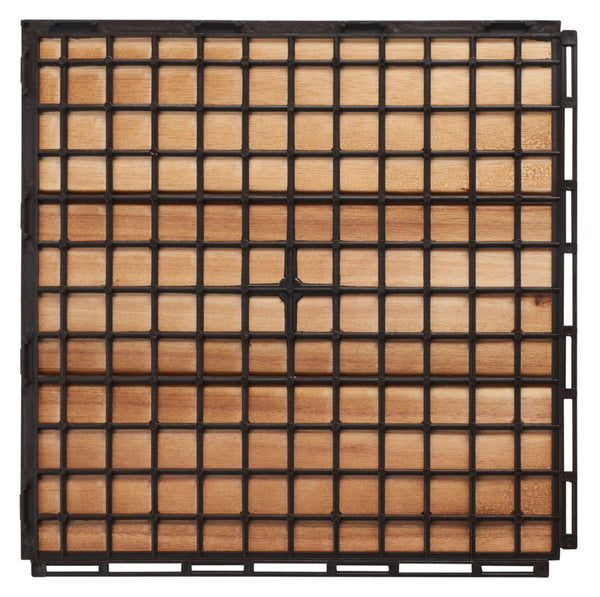 Safavieh MANILA 3-Slat Wooden Floor Tiles - Easy Installation, Natural Finish for Stylish Outdoor Spaces! PAT7903A