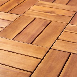 Safavieh MANILA 3-Slat Wooden Floor Tiles - Easy Installation, Natural Finish for Stylish Outdoor Spaces! PAT7903A