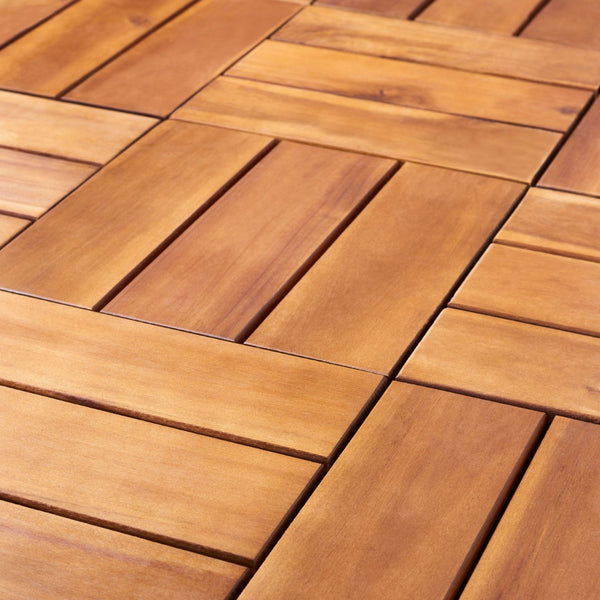 Safavieh MANILA 3-Slat Wooden Floor Tiles - Easy Installation, Natural Finish for Stylish Outdoor Spaces! PAT7903A
