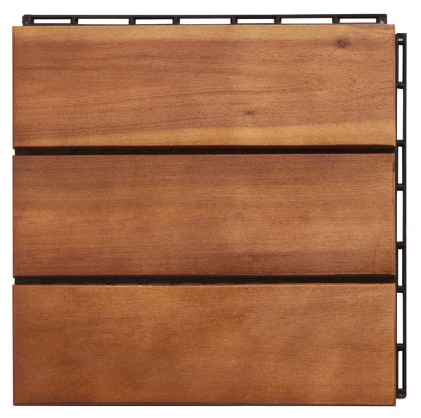 Safavieh MANILA 3-Slat Wooden Floor Tiles - Easy Installation, Natural Finish for Stylish Outdoor Spaces! PAT7903A