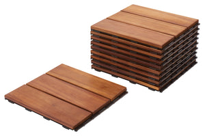Safavieh MANILA 3-Slat Wooden Floor Tiles - Easy Installation, Natural Finish for Stylish Outdoor Spaces! PAT7903A