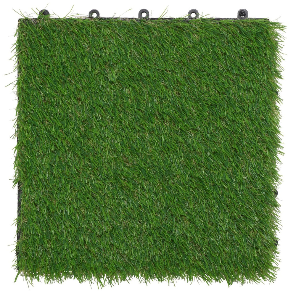 Safavieh PAJU Grass Floor Tiles - Interlocking Green Patios & Decks, Quick Install, Durable & Low-Maintenance PAT7910A