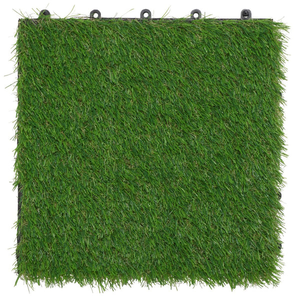 Safavieh PAJU Grass Floor Tiles - Interlocking Green Patios & Decks, Quick Install, Durable & Low-Maintenance PAT7910A