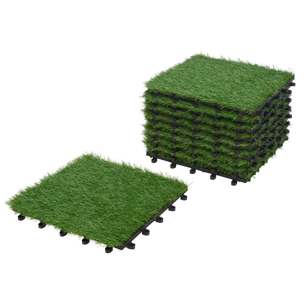 Safavieh PAJU Grass Floor Tiles - Interlocking Green Patios & Decks, Quick Install, Durable & Low-Maintenance PAT7910A